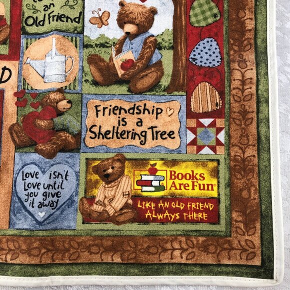Teresa Kogut Old Friend Teddy Bear Large Canvas Tote Reusable Bag NWT - Picture 10 of 13